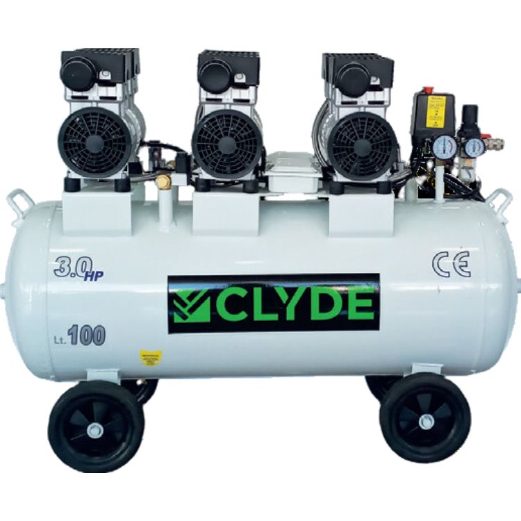 Clyde Small Air Compressor HM100JW/O With Economy Range, Oil-free Compressor For Dental Clinics